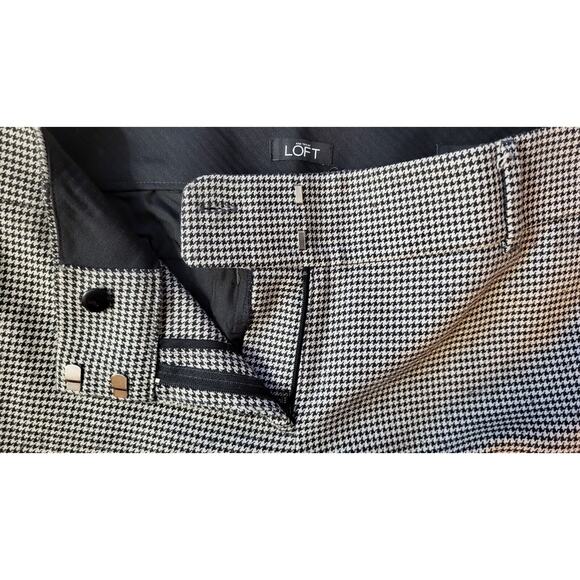Ann Taylor Loft Womens Size 6 Pants Marisa Straight Houndstooth Stretchy - Picture 6 of 13